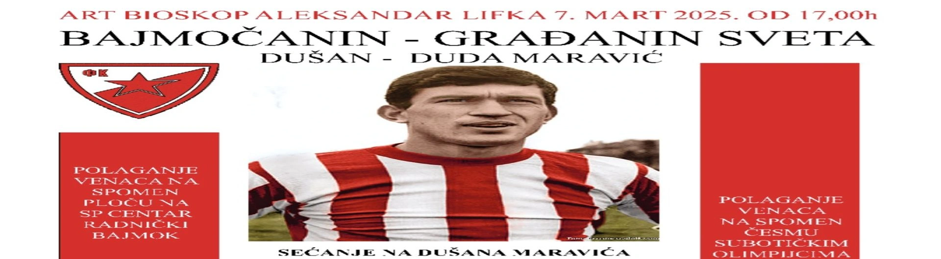 Projekcija dokumentarnog filma o Dušanu-Dudi Maraviću